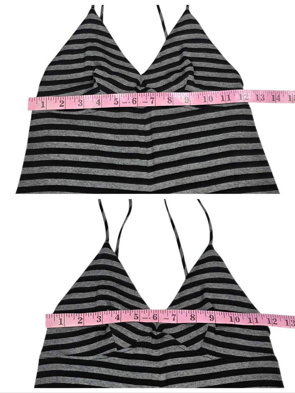 NORMA KAMALI Slip Striped Stretch-jersey Jumpsuit In Black/grey - Picture 8 of 15